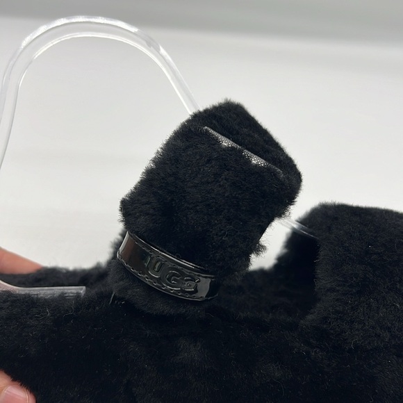 UGG - Fuzz Yeah Black 2 Buckle Sheepskin Shearling Slide Sandal Size 8 - Picture 6 of 14